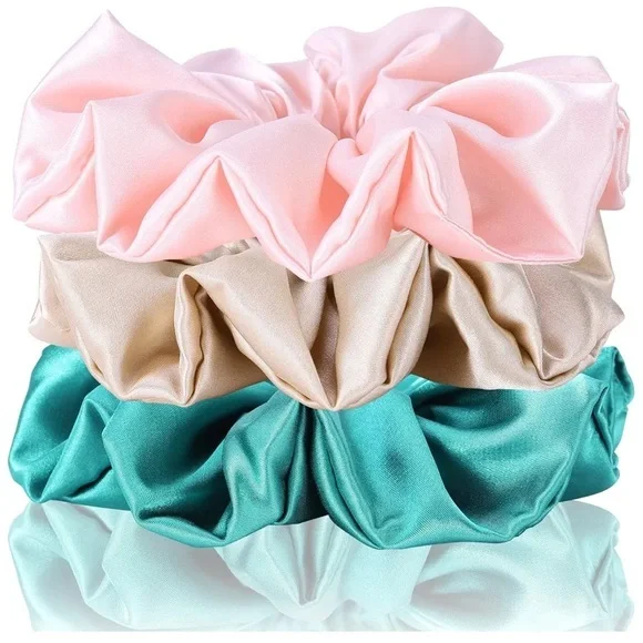 Silk Satin Large Scrunchies 3pk - Picture 1 of 4